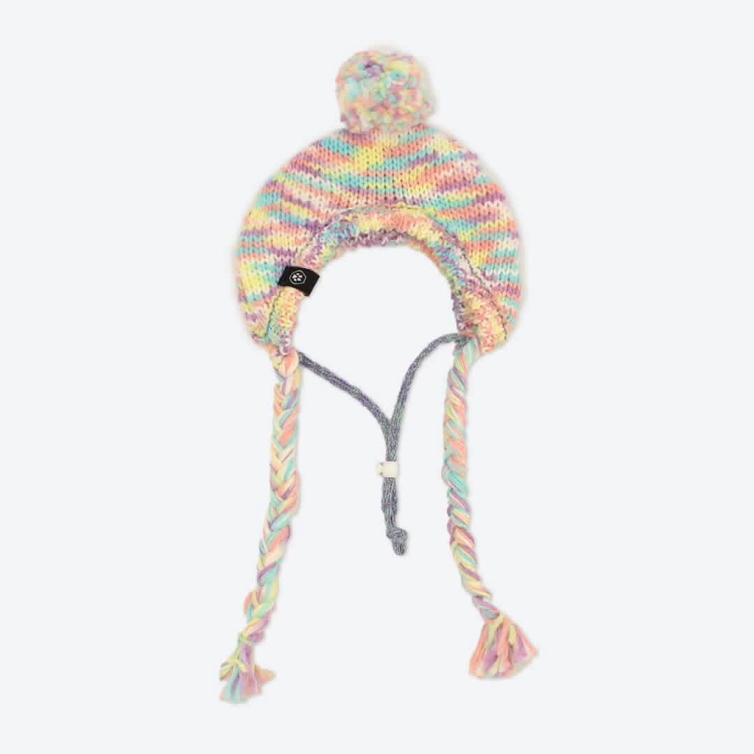 Dog Beanie Hat Knit Pom Pom Pastel Icing Soft Warm Winter Pet Headwear Accessory