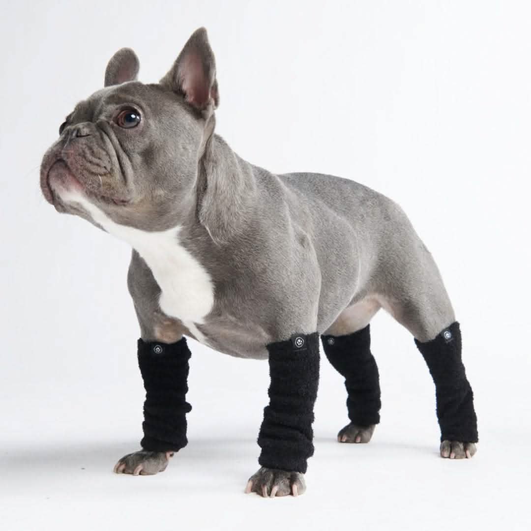 Dog Leg Black Warmer Sleeves Stretchy Fleece Warm Pet Socks Leggings Accessory